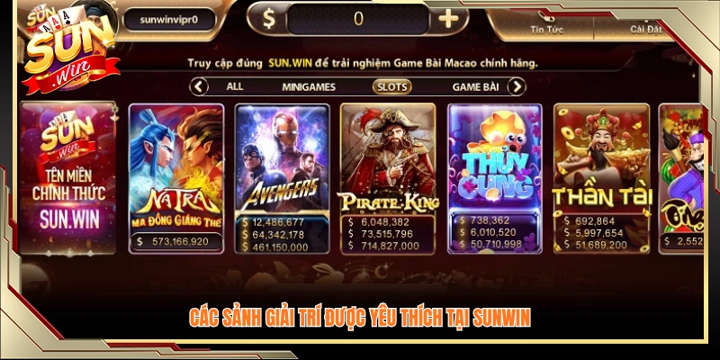 Danh sách những sảnh game hot nhất trên Sunwin